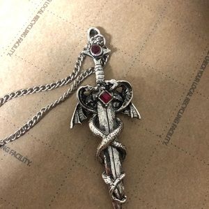 Silver sword necklace